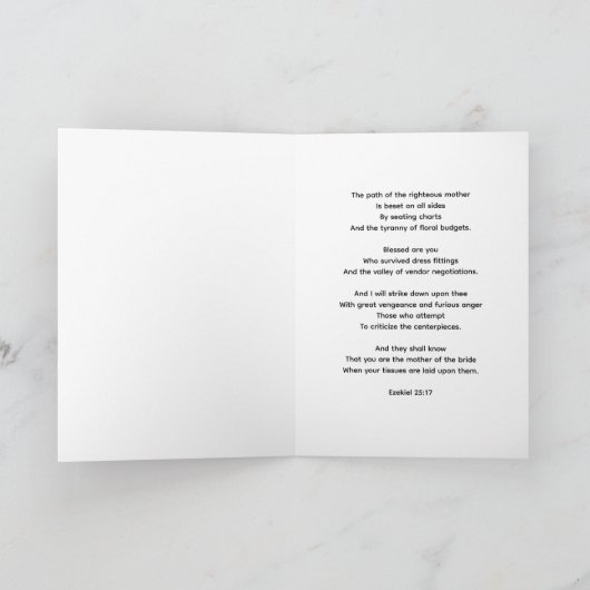 Fun Mother of the Bride Prayer Ezekiel 25:17 カード (内部)