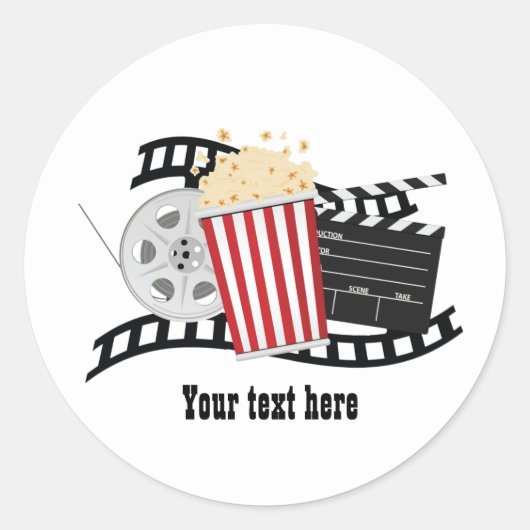 Fun movie lovers add text ラウンドシール (正面)