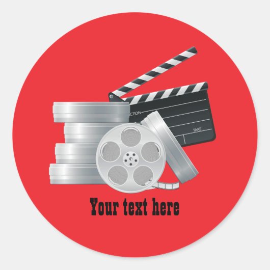 Fun movie lovers add text  ラウンドシール (正面)