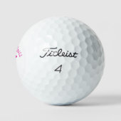 Fun "My Mom Loves Golf" Bright Pink Golf Ball ゴルフボール (ロゴ)