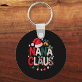Fun Nana Claus Santa Claus Grandma Family Matching キーホルダー (正面)