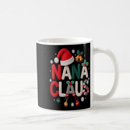 Fun Nana Claus Santa Claus Grandma Family Matching コーヒーマグカップ (右)