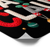 Fun Nana Claus Santa Claus Grandma Family Matching ポスター (角)