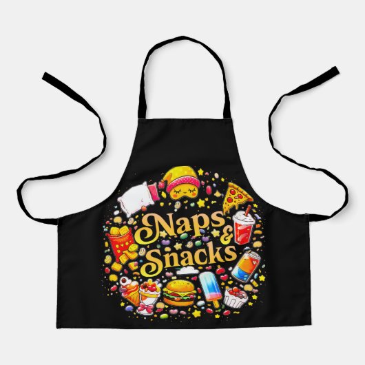 fun Naps & Snacks Apron Colorful & Playful  エプロン (正面)