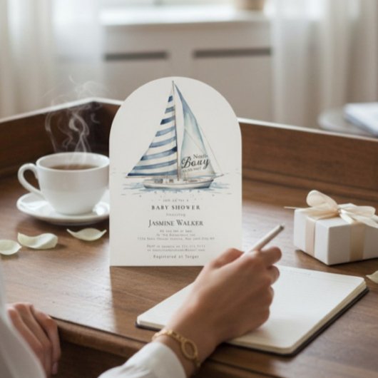 fun Nauti Bouy Nautical Baby Shower Invitation 招待状