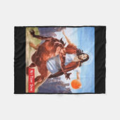 Fun Not Today Satan Jesus Crossover Bysketbyll  フリースブランケット (正面(横))