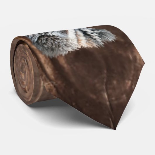 Fun Novelty Wood Background Coyote Animal  ネクタイ (ロール)