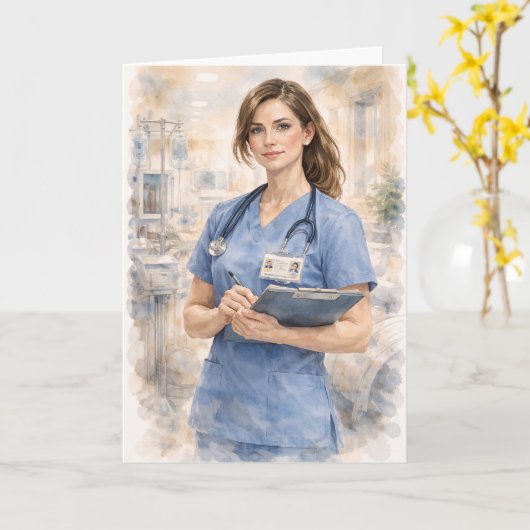 Fun Nurse Prayer Ezekiel 25:17 カード (黄色い花)