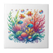 Fun ocean fish beach lovers タイル (正面)