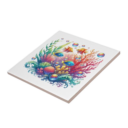 Fun ocean fish beach lovers タイル (側面)