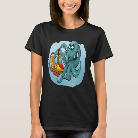 FUN OCTOPUS OCTOPUS DIVER PERISCOPE UNDERWATER SUB Tシャツ (正面)