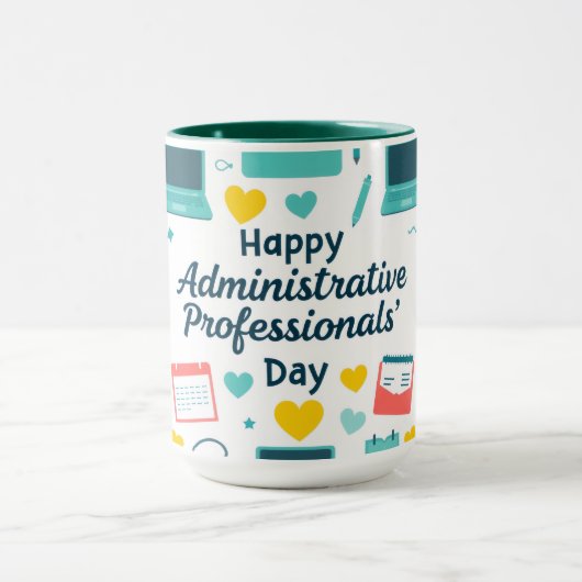 Fun Office Icons Administrative Day Pattern マグカップ (中央)