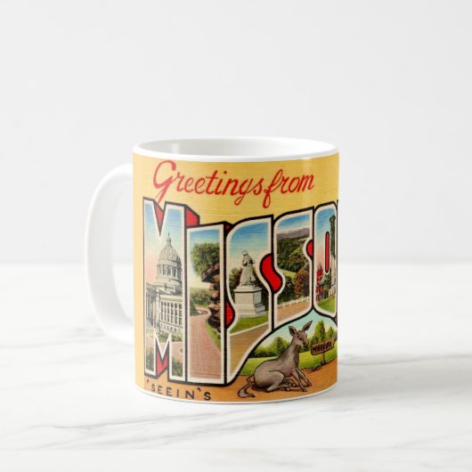 Fun Old Missouri Greeting Postcard Mug コーヒーマグカップ (正面左)
