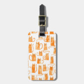 Fun Orange Cat Watercolor ラゲッジタグ (正面縦)