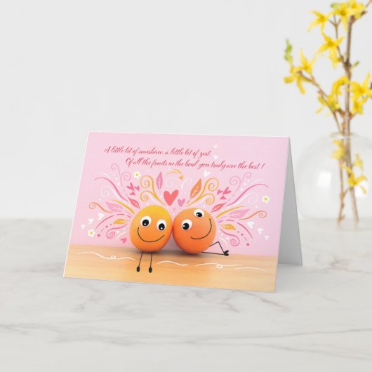 Fun Oranges Valentine's Day Card カード (黄色い花)