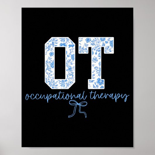 Fun Ot Occupational Therapy Blue Coquette Bow Ot T ポスター (正面)