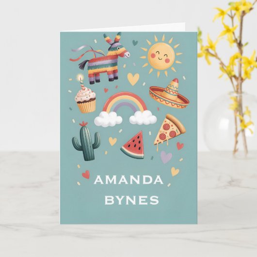 Fun Outdoor Boho Celebration Card カード (黄色い花)