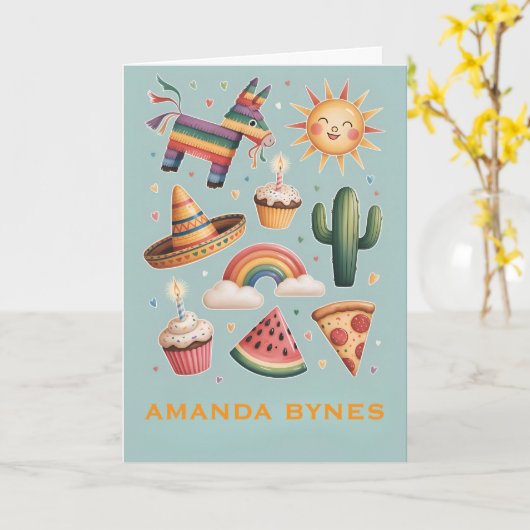 Fun Outdoor Boho Celebration Card カード (黄色い花)