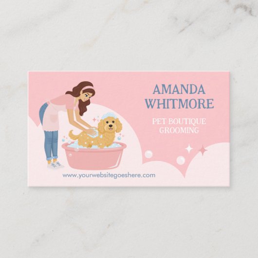 Fun Pampered Pet Dog Groomer Professional Stylist 名刺 (正面)