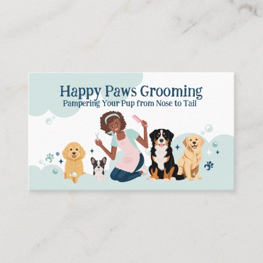 Fun Pampered Pet Dog Groomer Professional Stylist  名刺 (正面)