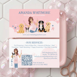 Fun Pampered Pet Dog Groomer Professional Stylist 名刺