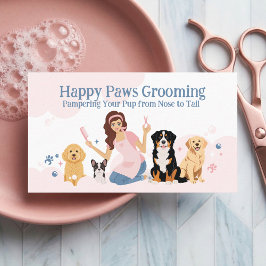 Fun Pampered Pet Dog Groomer Professional Stylist 名刺