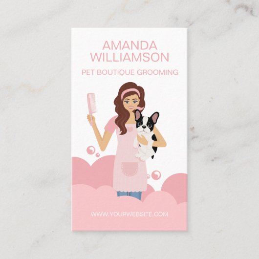 Fun Pampered Pet Dog Groomer Professional Stylist  名刺 (正面)