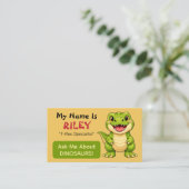 Fun Personalized Kids Dinosaur Theme  コーリングカード (スタンド正面)