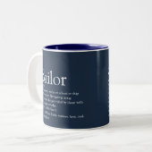 Fun Personalized Sailor Definition Navy Blue ツートーンマグカップ (正面左)