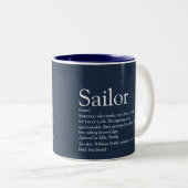 Fun Personalized Sailor Definition Navy Blue ツートーンマグカップ (正面右)