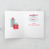 Fun Personalized Santa List Christmas Card カード (内部)