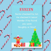 Fun Personalized Santa List Christmas Card カード