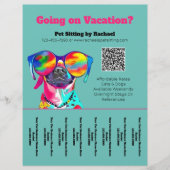 Fun Pet Sitter Dog Walker Business Tear Sheet チラシ (正面)