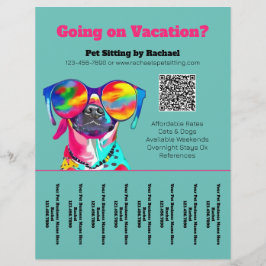 Fun Pet Sitter Dog Walker Business Tear Sheet チラシ