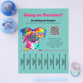 Fun Pet Sitter Dog Walker Business Tear Sheet チラシ (シングル)