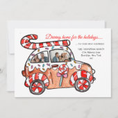 Fun Photo Gingerbread Car New Home for the シーズンカード (正面)