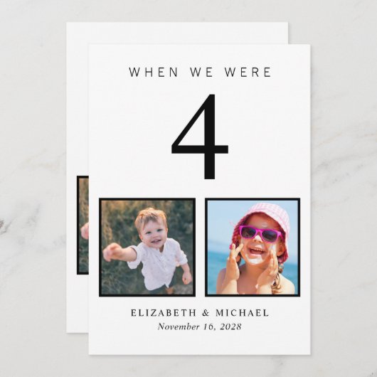 Fun Photo Wedding Table Number Card (正面/裏面)