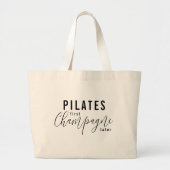 Fun Pilates First Champagne Later Fitness Workout ラージトートバッグ (正面)