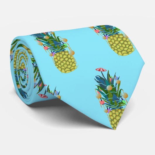 Fun Pineapple Christmas Trees Neck Ties ネクタイ (ロール)