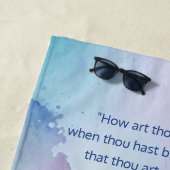 Fun Pink and Blue Pastel Watercolor Quote ビーチタオル (インサイチュ)