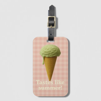 Fun pink and green summer luggage tag ラゲッジタグ
