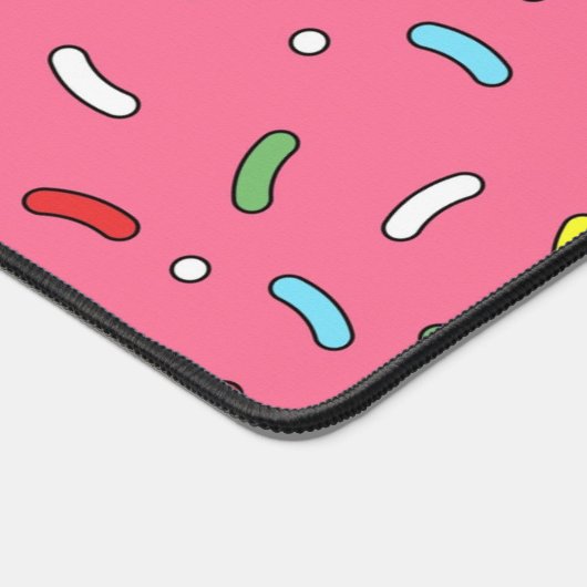 Fun Pink Candy Sprinkles Pattern デスクマット (コーナー)