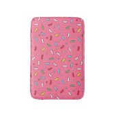 Fun Pink Candy Sprinkles Pattern  バスマット (正面縦)