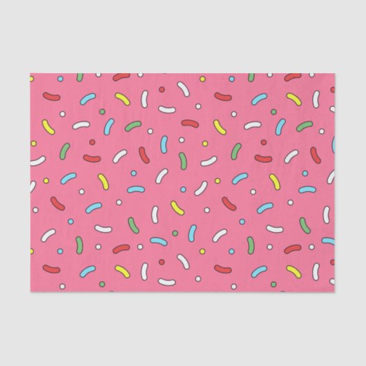 Fun Pink Candy Sprinkles Pattern 薄葉紙 (正面)
