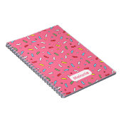 Fun Pink Candy Sprinkles Pattern Personalised ノートブック (右側)