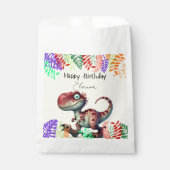 Fun Pink Dinosaur Childs Birthday フェイバーバッグ (正面)