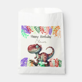 Fun Pink Dinosaur Childs Birthday フェイバーバッグ