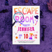 Fun Pink Escape Room Game Scavenger Hunt Bold Typo 招待状