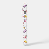 Fun Pink Heart & Valentine Candy Treats Pattern iPhoneケース (左側面)