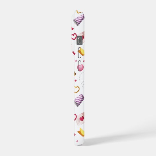 Fun Pink Heart & Valentine Candy Treats Pattern iPhoneケース (左側面)